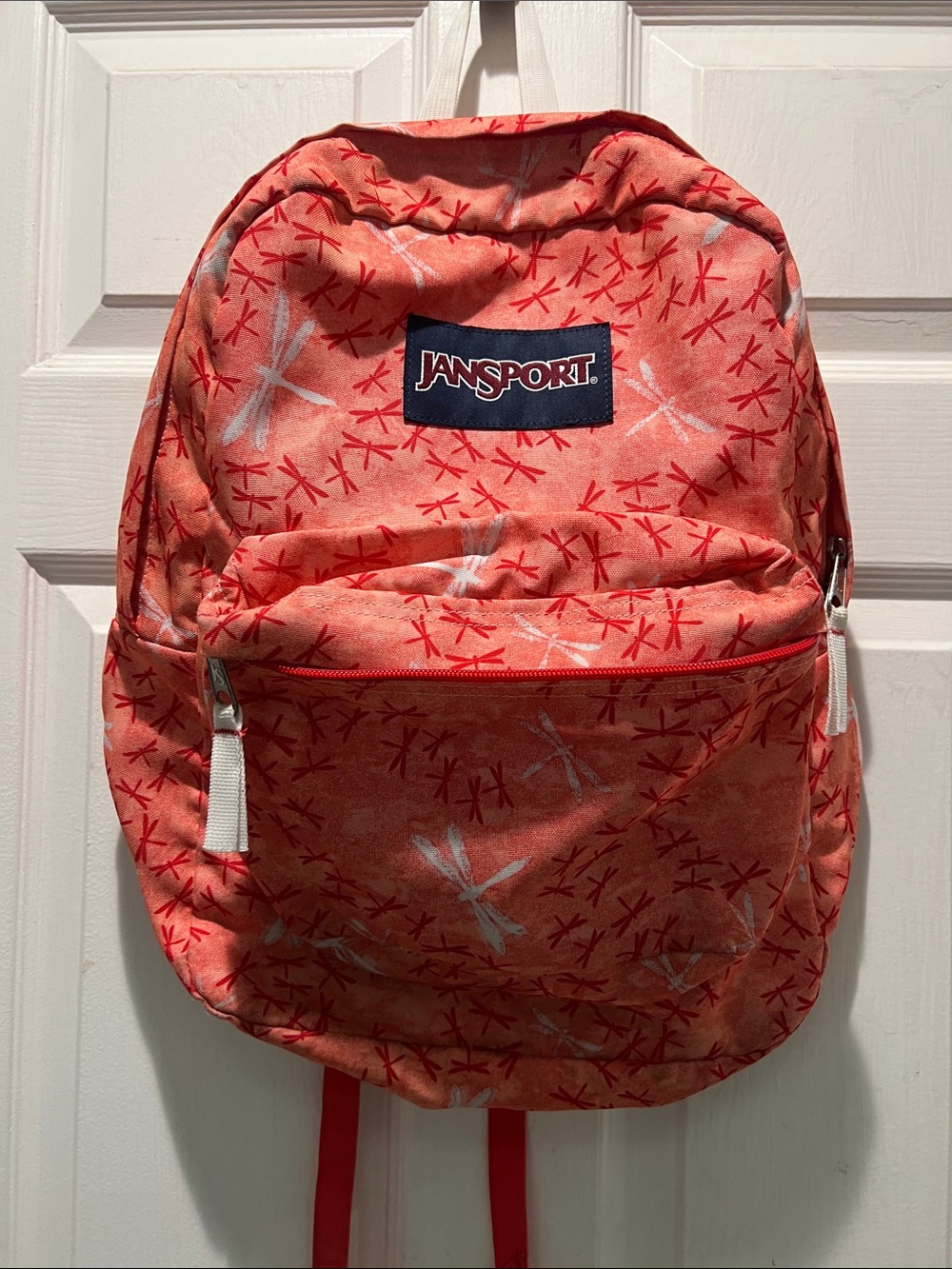 Jansport Coral Dragonfly Pattern Backpack